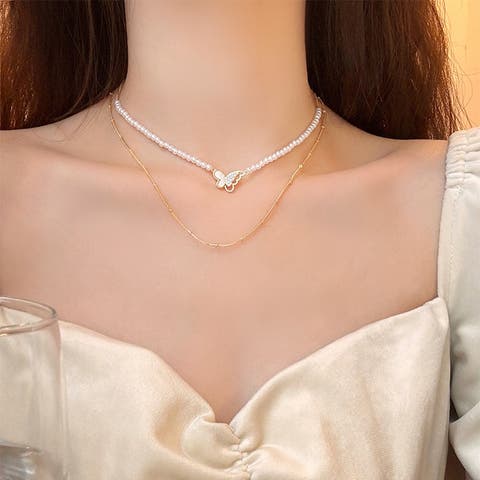 G&L Style（ジーアンドエルスタイル） | バタフライモチーフ　2連ネックレス　10367