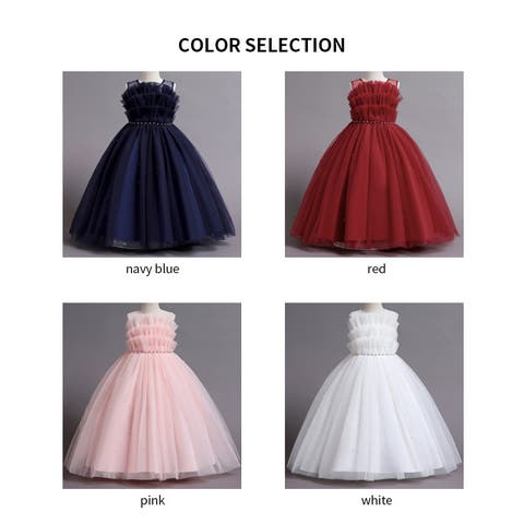 Amiyo(アミヨ) | ノースリーブ刺ストーンチュールドレス110cm-160cm(適齢:3歳から13歳)