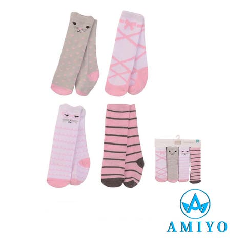 Amiyo（アミヨ） | ベビー 赤ちゃん おしゃれ　女の子　 可愛い　ベビー用品　アニマル柄　ベビー　子供　ハイソックス　6650