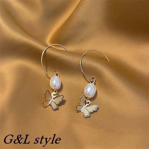 G&L Style（ジーアンドエルスタイル） | バタフライモチーフパールピアス　9697