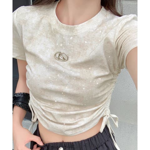 GORGE （ｺﾞｰｼﾞ） | 《ラメきら×ドロスト映え》レディース 半袖Tシャツ ショート丈 体型カバー 春夏秋	