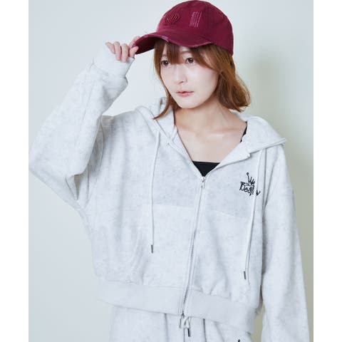 GORGE （ｺﾞｰｼﾞ） | 《ラメ入り×ロゴ刺繍》レディース　ジップアップパーカー　長袖　スウェット　春秋冬