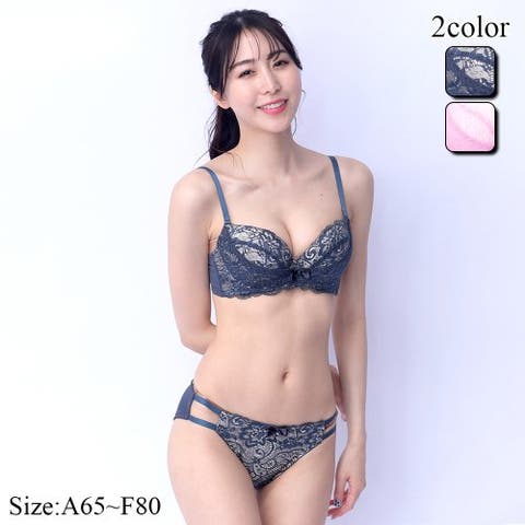 GRAXIA（グラシア） | リボンとレースをあしらったブラ・ショーツセット（ブラセット）