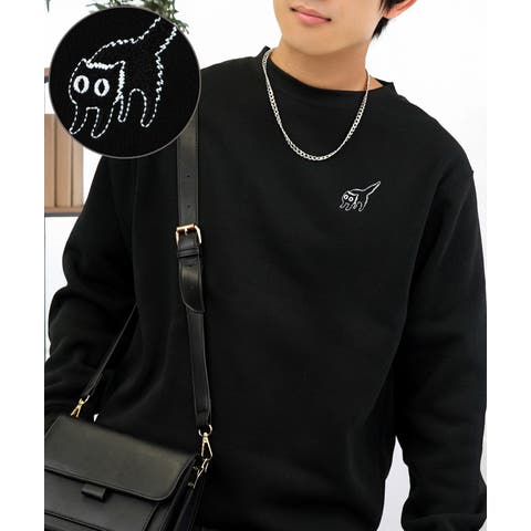 GROOVY STORE（グルービーストア） | 【刺繍】裏起毛 ワンポイント スウェット トレーナー