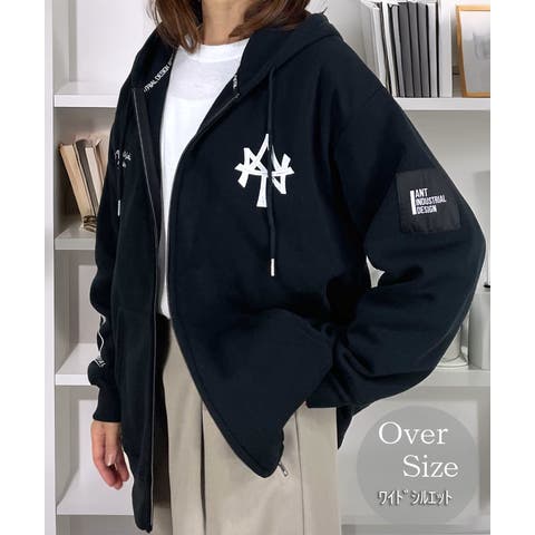 GROOVY STORE（グルービーストア） | 裏起毛 ジップパーカー ワイド
