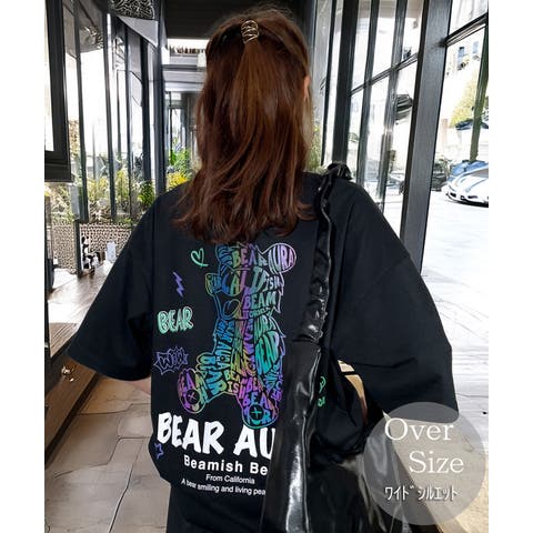 GROOVY STORE（グルービーストア） | 【ｵｰﾊﾞｰｻｲｽﾞ】Tシャツ半袖 立体プリント ﾊﾞｯｸﾌﾟﾘﾝﾄ Tシャツ #グラフィック Tシャツ
