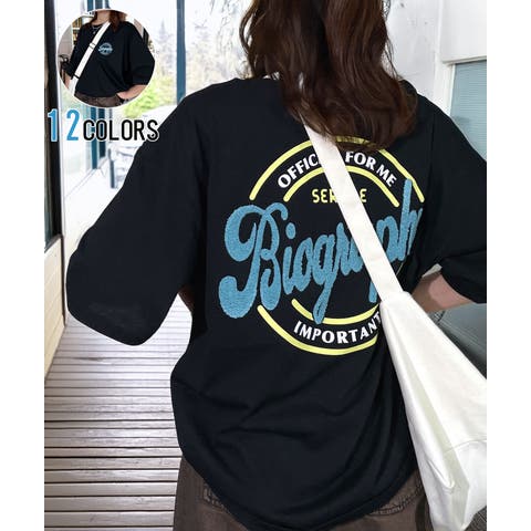 GROOVY STORE（グルービーストア） | 【ｵｰﾊﾞｰｻｲｽﾞ】Tシャツ半袖 サークル ロゴ オルテガ さがら刺繍 ﾊﾞｯｸﾌﾟﾘﾝﾄ Tシャツ #グラフィック Tシャツ