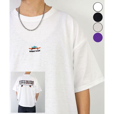 GROOVY STORE（グルービーストア） | 【2種類のデザイン】【ｵｰﾊﾞｰｻｲｽﾞ】ﾜﾝﾎﾟｲﾝﾄ 刺繍 Tシャツ バックプリント トップス 刺繍ﾜﾝﾎﾟｲﾝﾄ T プリントt ポップ 夏服 ｽﾘｯﾄ バック BIG ロゴ レトロ調 tee DISK SOUND PLAYED DJ　Tシャツ半袖 オーバーサイズ 