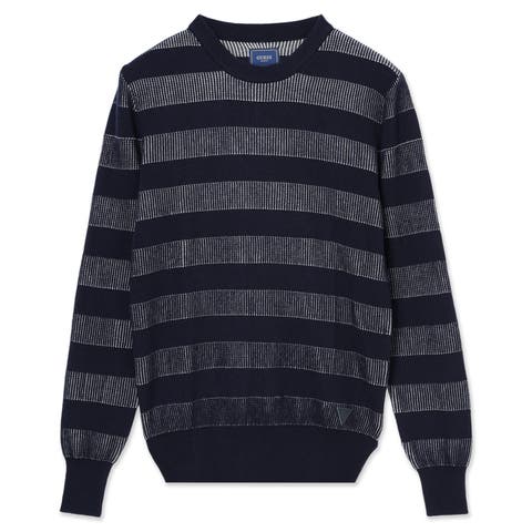 GUESS【MEN】（ゲス） | [GUESS] KITO Crew Neck Stitched Stripes Sweater
