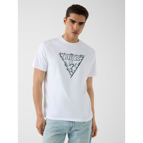 GUESS【MEN】（ゲス） | [GUESS] TRIANGLE Leaves Embroidery Tee Tシャツ 半袖 ロゴTシャツ