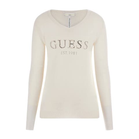 GUESS【WOMEN】（ゲス） | [GUESS] V-neck Jade Logo Sweater