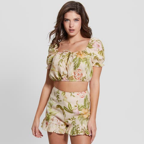GUESS【WOMEN】（ゲス） | [GUESS] Eco Mayara Linen Cropped Top