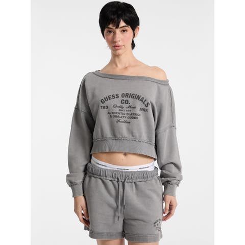 GUESS【WOMEN】（ゲス） | [GUESS] GUESS Originals Boat Neck Distressed Sweatshirt スウェット レディース