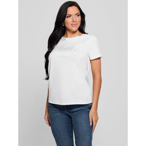 GUESS【WOMEN】（ゲス） | [GUESS] ECO Lace Logo Easy Tee 半袖 Tシャツ レディース