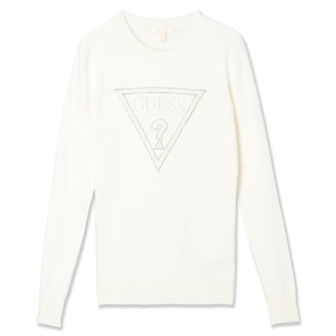 GUESS【WOMEN】（ゲス） | [GUESS] Long Sleeves Crew Neck Macie Triangle Logo Sweater ニットトップス