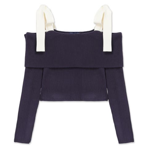 GUESS【WOMEN】（ゲス） | [GUESS] Long Sleeves Off Shoulder Rib Terra Sweater ニットトップス
