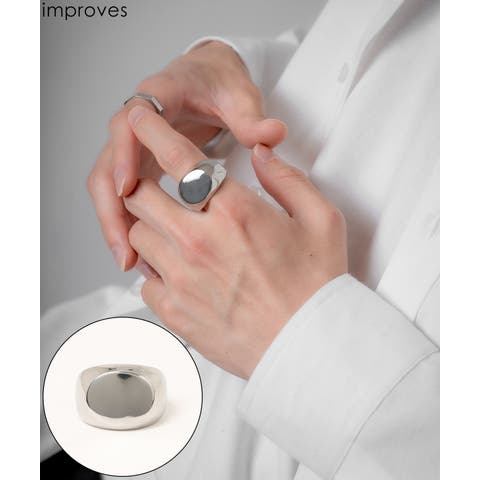 improves（インプローブス） | リング メンズ レディース 指輪 ワイドリング 大きい指輪 セレクト アメカジ カジュアル 古着MIX スケーター ストリート 韓国ファッション ブラック