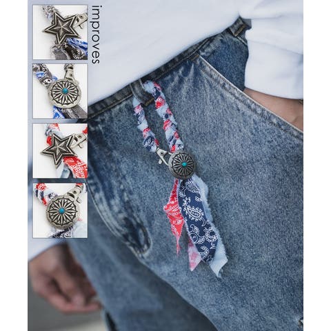 improves（インプローブス） | キーホルダー メンズ バンダナ柄 コンチョ スター バッグチャーム セレクト アメカジ カジュアル 古着MIX スケーター ストリート 韓国ファッション