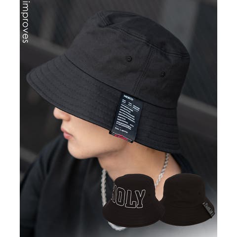 improves（インプローブス） | バケットハット メンズ コットン ロゴ プリント ハット シンプル 大人カジュアル アメカジ カジュアル ストリート 古着MIX 韓国ファッション