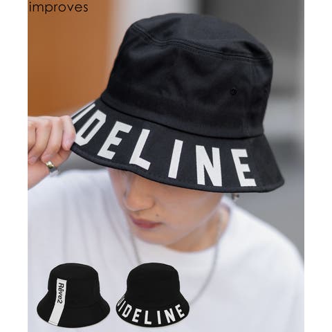 improves（インプローブス） | バケットハット メンズ コットン ロゴ プリント ハット シンプル 大人カジュアル アメカジ カジュアル ストリート 古着MIX 韓国ファッション