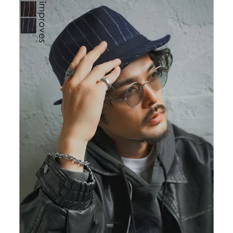 improves（インプローブス） | ハット メンズ 中折 ストライプ柄 帽子 セレクト トラディショナル 大人カジュアル キレイめ シンプル ベーシック アメカジ 古着MIX 韓国ファッション