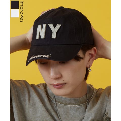 improves（インプローブス） | キャップ メンズ 帽子 刺しゅう ベースボール New York ロゴ  ローキャップ スケーター ストリート アメカジ カジュアル 韓国ストリート Y2K