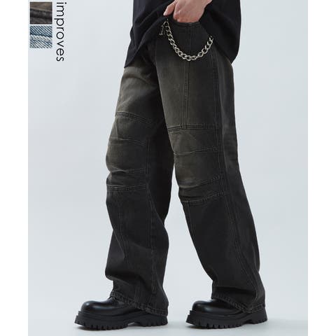 improves（インプローブス） | デニムパンツ メンズ ワイドジーンズ Tシャツ アメカジ カジュアル スケーター ストリート 韓国 ノームコア
