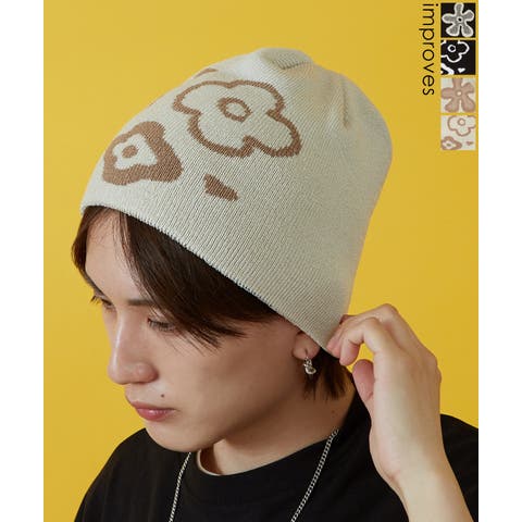 improves（インプローブス） | キャップ メンズ レディース フラワー ニット 帽子 ストリート スケーター アメカジ 古着MIX 韓国ファッション