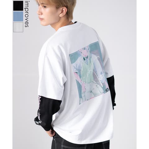 improves（インプローブス） | Tシャツ メンズ 重ね着 レイヤード アンサンブル プリントTシャツ 半袖Tシャツ 長袖Tシャツ ロンT ゆったり アメカジ カジュアル ストリート スケーター