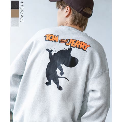 improves（インプローブス） | トレーナー メンズ TOM&JERRY トムとジェリー プリント コットンタッチ 裏起毛 スウェットトレーナー 大きめ アメカジ スケーター ストリート 古着MIX 韓国