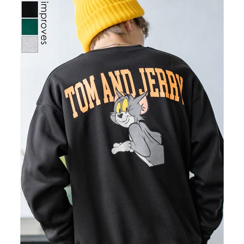 improves（インプローブス） | トレーナー メンズ TOM&JERRY トムとジェリー プリント コットンタッチ 裏起毛 スウェットトレーナー 大きめ アメカジ スケーター ストリート 古着MIX 韓国