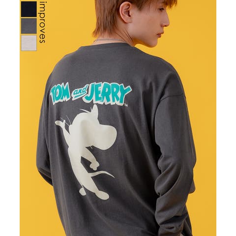 improves（インプローブス） | 長袖Tシャツ メンズ TOM&JERRY トムとジェリー プリント カットソー ロンT カートゥーン 大きめ アメカジ カジュアル スケーター ストリート 古着MIX