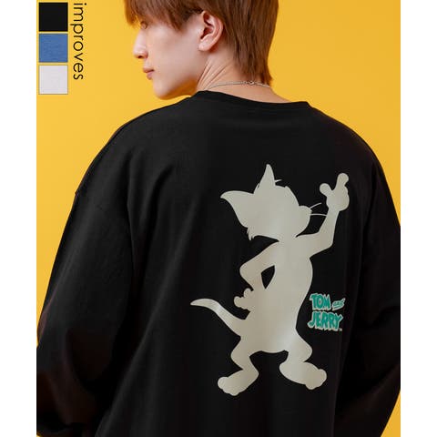 improves（インプローブス） | 長袖Tシャツ メンズ TOM&JERRY トムとジェリー プリント カットソー ロンT カートゥーン 大きめ アメカジ カジュアル スケーター ストリート 古着MIX