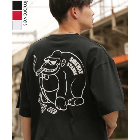 improves（インプローブス） | 半袖Tシャツ メンズ SIDEWAY STANCE サイドウェイスタンス オリジナルプリント ブレークゴリラ グラフィック カットソー アメカジ スケーター ストリート