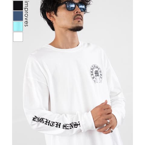 improves（インプローブス） | 長袖Tシャツ メンズ SIDEWAY STANCE サイドウェイスタンス オリジナルプリント アーチロゴ グラフィック ロンT 大きめ アメカジ スケーター ストリート