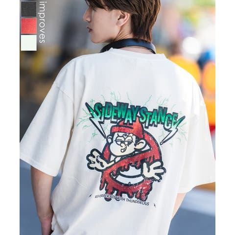 improves（インプローブス） | 半袖Tシャツ メンズ SIDEWAY STANCE サイドウェイスタンス プリント ピグメント サンダーノーウェイ カットソー アメカジ スケーター ストリート 古着MIX
