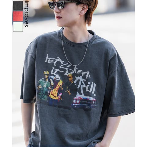 improves（インプローブス） | 半袖Tシャツ メンズ SIDEWAY STANCE サイドウェイスタンス プリント ピグメント ギャングスタ カットソー アメカジ スケーター ストリート 古着MIX