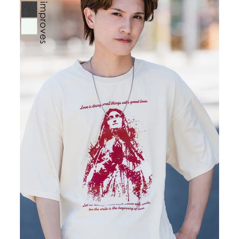 improves（インプローブス） | 半袖Tシャツ メンズ SIDEWAY STANCE サイドウェイスタンス プリント ピグメント マリア カットソー アメカジ スケーター ストリート 古着MIX