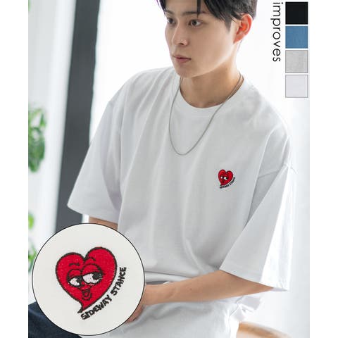 improves（インプローブス） | 半袖Tシャツ メンズ SIDEWAY STANCE サイドウェイスタンス オリジナル ワンポイント 刺しゅう カットソー スケーター