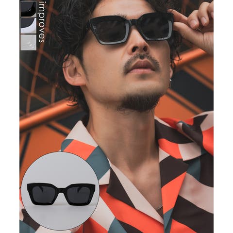 improves（インプローブス） | サングラス メンズ SIDEWAY STANCE サイドウェイスタンス スクエアフラットサングラス メガネ 眼鏡 アイウェア アメカジ カジュアル スケーター ストリート 古着