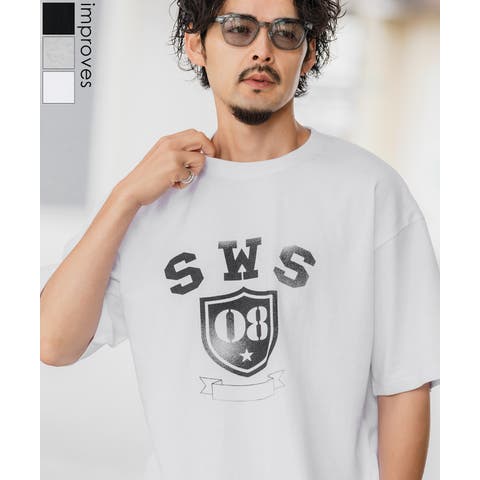improves（インプローブス） | 半袖Tシャツ メンズ SIDEWAY STANCE サイドウェイスタンス オリジナルプリント ミリタリーエンブレム グラフィック カットソー アメカジ スケーター ストリート