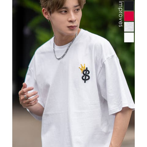 improves（インプローブス） | 半袖Tシャツ メンズ SIDEWAY STANCE サイドウェイスタンス オリジナル 厚盛刺しゅう クラウンロゴ カットソー アメカジ スケーター ストリート 古着MIX 韓国