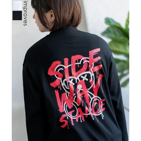 improves（インプローブス） | 長袖Tシャツ レディース SIDEWAY STANCE サイドウェイスタンス オリジナル ペンキベア グラフィック ロンT カットソー アメカジ スケーター ストリート