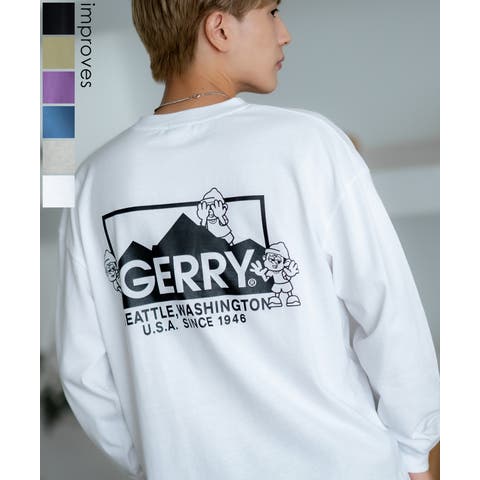 improves（インプローブス） | 長袖Tシャツ メンズ GERRY×SIDEWAY STANCE ジェリー サイドウェイスタンス 別注 プリント ロンT ワンポイント ボックスロゴ アウトドア ストリート スケーター