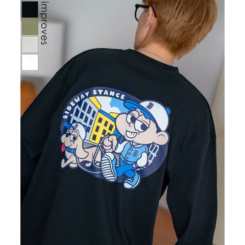 improves（インプローブス） | 長袖Tシャツ メンズ SIDEWAY STANCE サイドウェイスタンス ストロールボーイ カットソー ロンT 大きめ アメカジ カジュアル スケーター ストリート 古着MIX 韓国