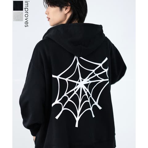 improves（インプローブス） | パーカー メンズ SIDEWAY STANCE サイドウェイスタンス ウェブ 厚盛プリント スウェット ジップアップ パーカー オーバーサイズ スケーター ストリート 韓国