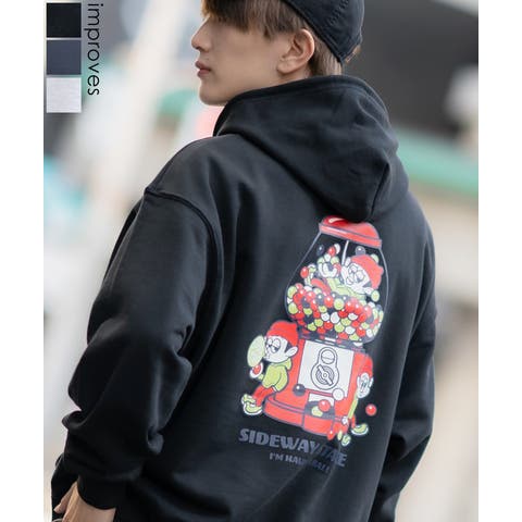 improves（インプローブス） | パーカー メンズ SIDEWAY STANCE サイドウェイスタンス オリジナルプリント グラフィック スウェット ガムボール オーバーサイズ アメカジ カジュアル