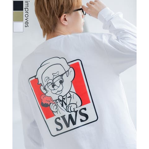 improves（インプローブス） | 長袖Tシャツ メンズ SIDEWAY STANCE サイドウェイスタンス オリジナルプリント SWSチキン カットソー ロンT カジュアル スケーター ストリート 古着MIX 韓国