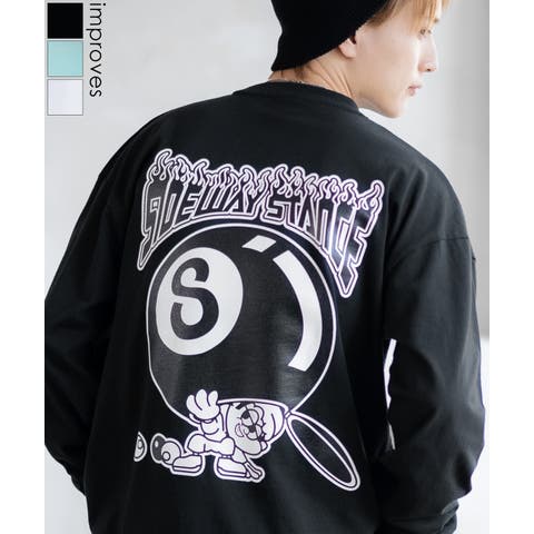improves（インプローブス） | 長袖Tシャツ メンズ SIDEWAY STANCE サイドウェイスタンス オリジナルプリント Sボール カットソー ロンT カジュアル スケーター ストリート 古着MIX 韓国