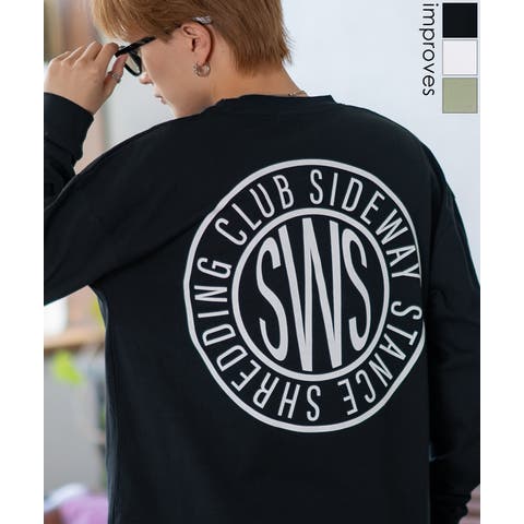 improves（インプローブス） | 長袖Tシャツ メンズ SIDEWAY STANCE サイドウェイスタンス オリジナルプリント サークルロゴ カットソー ロンT カジュアル スケーター ストリート 古着MIX 韓国